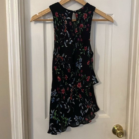 Milly Silk Asymmetrical Floral Tank - Picture 6 of 7